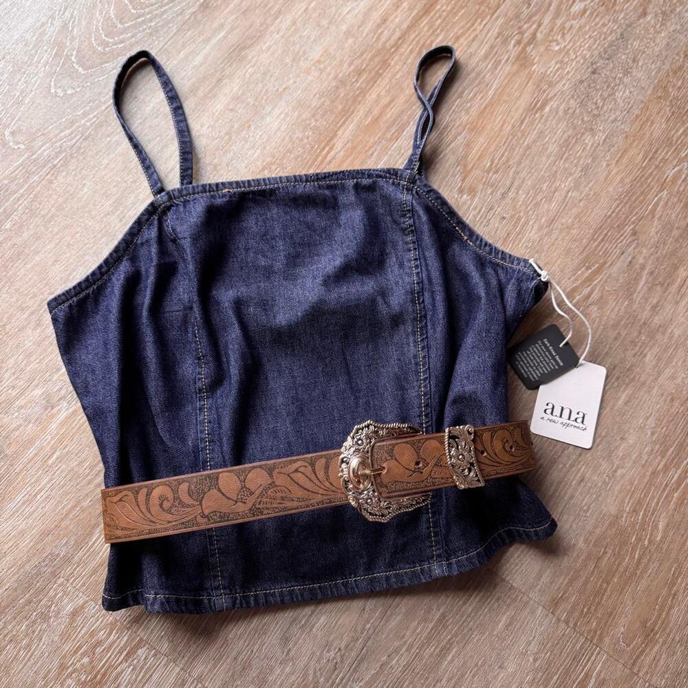 Nwt dark wash denim corset
